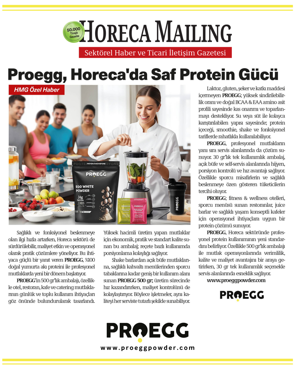  Proegg, Horeca'da Saf Protein Gücüyle Basında