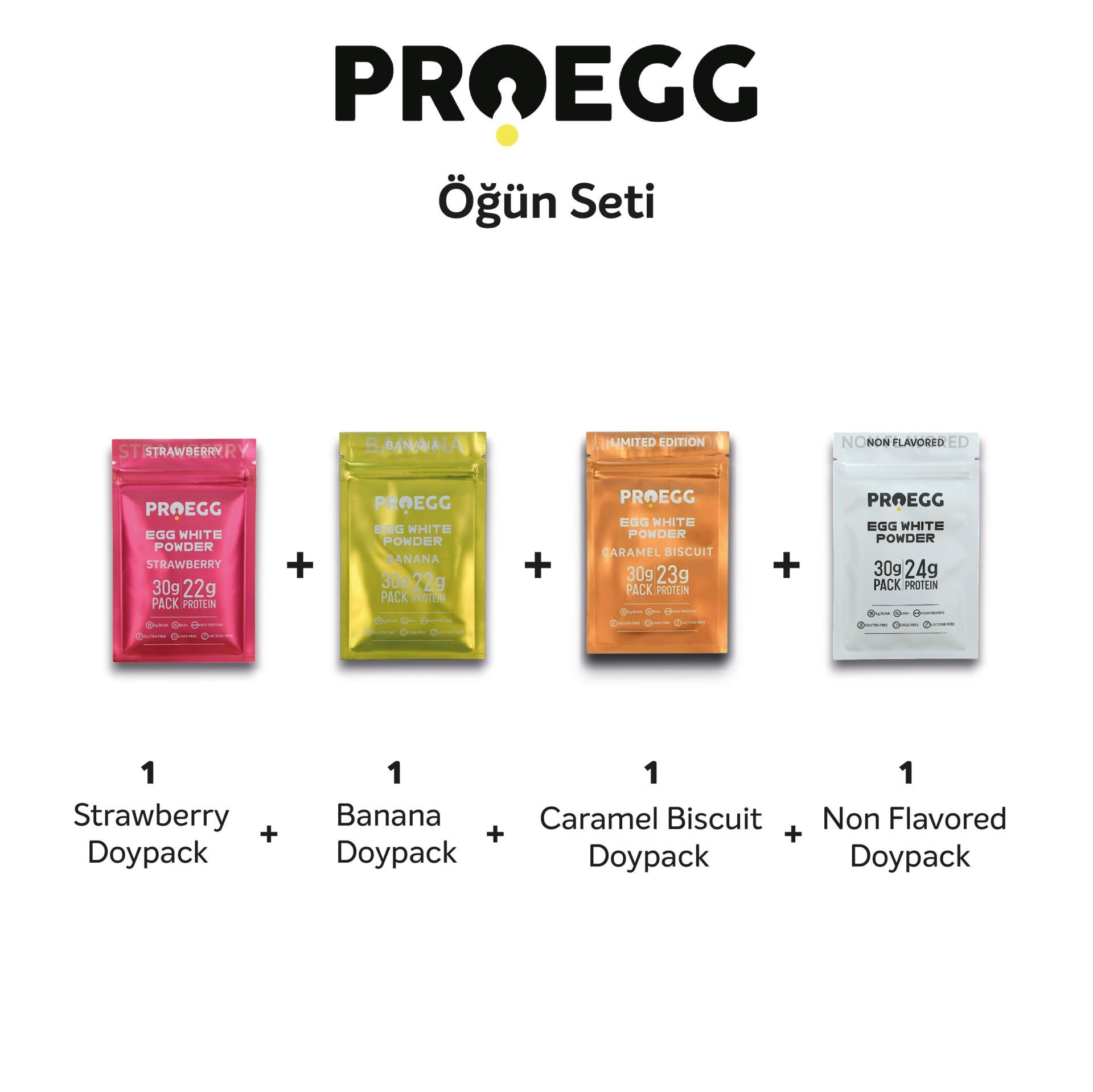 Öğün Seti Tüm Aromalar Doypack Egg White Protein