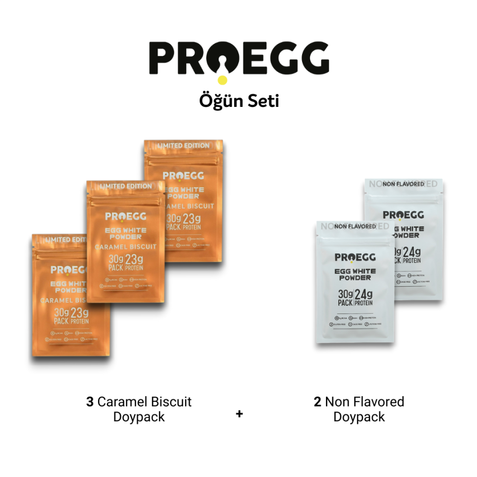 Öğün Seti 3 Karamel Bisküvi ve 2 Sade Egg White Protein