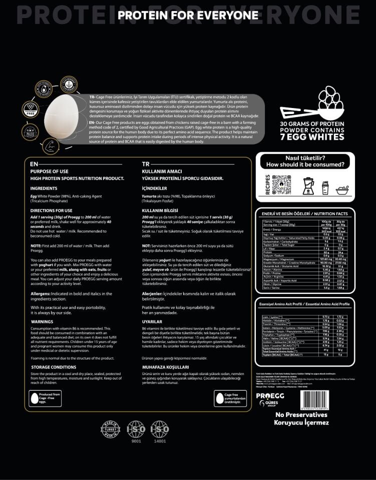 Proegg Yumurta Akı Proteini (Aromasız/Sade)