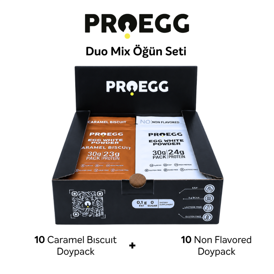 Proegg Duo Mix 20’li Karışık Aroma 30 Gr Egg White Protein Tozu (Lotus & Sade)